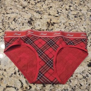 PINK Victoria's Secret Red Plaid Women's Panties NWOT